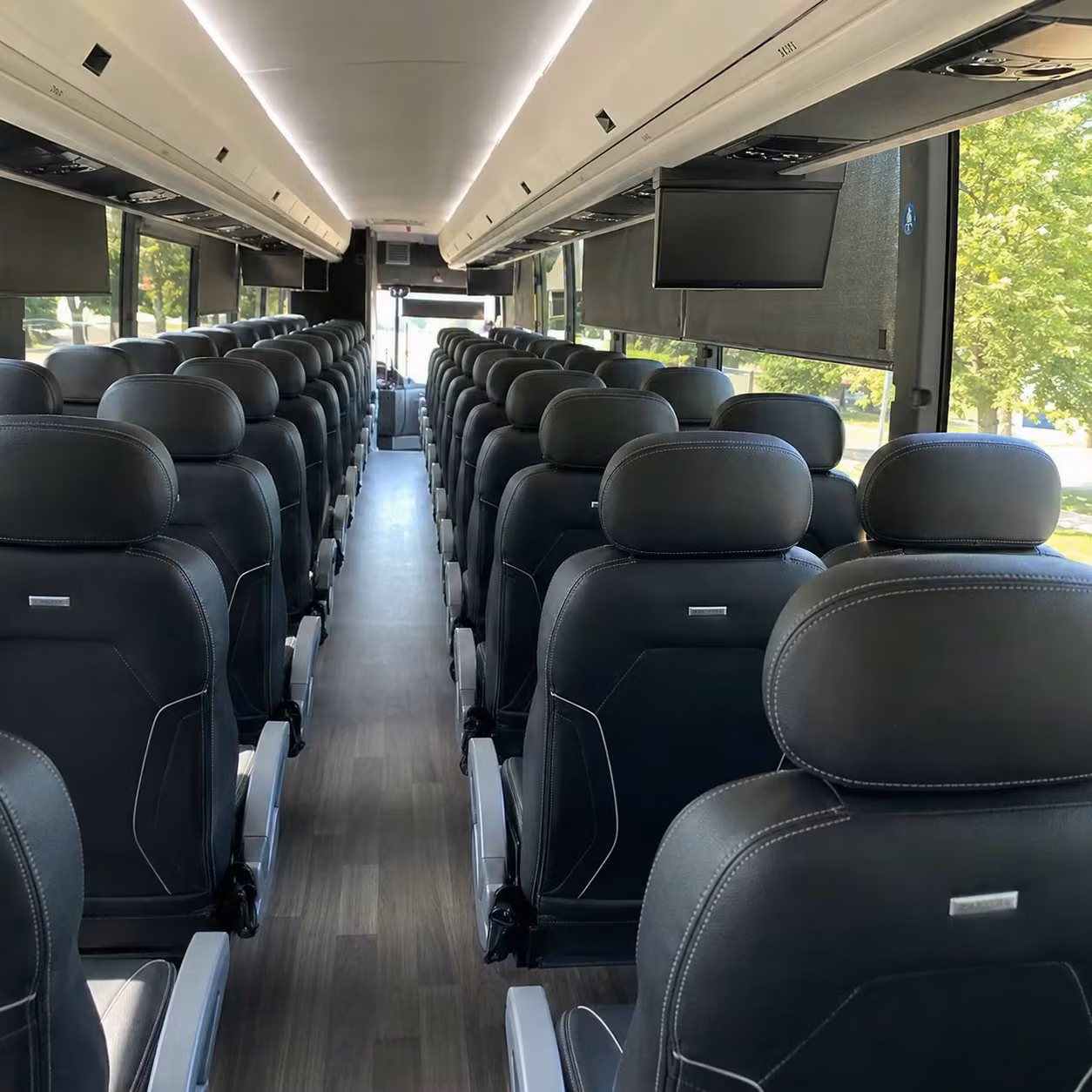 56 passenger charter bus interior