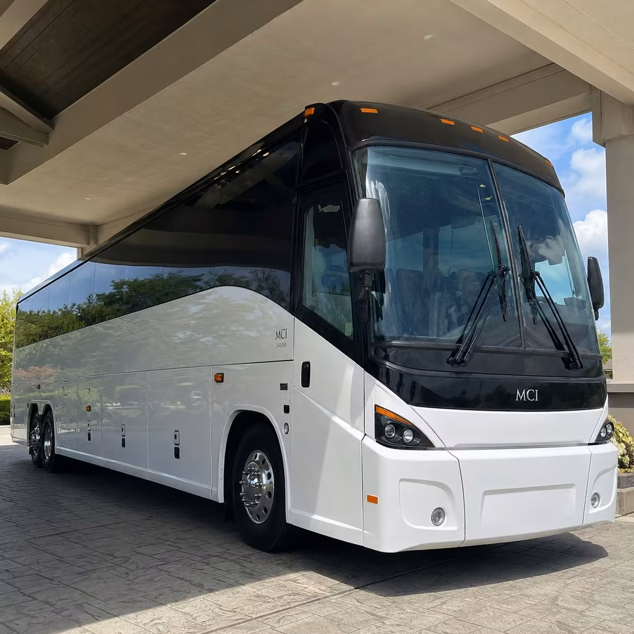 tracy charter bus rental exterior